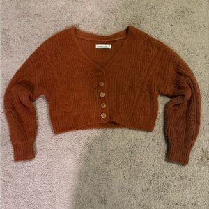 Abercrombie & Fitch Women's V-Neck Rust Sweater
